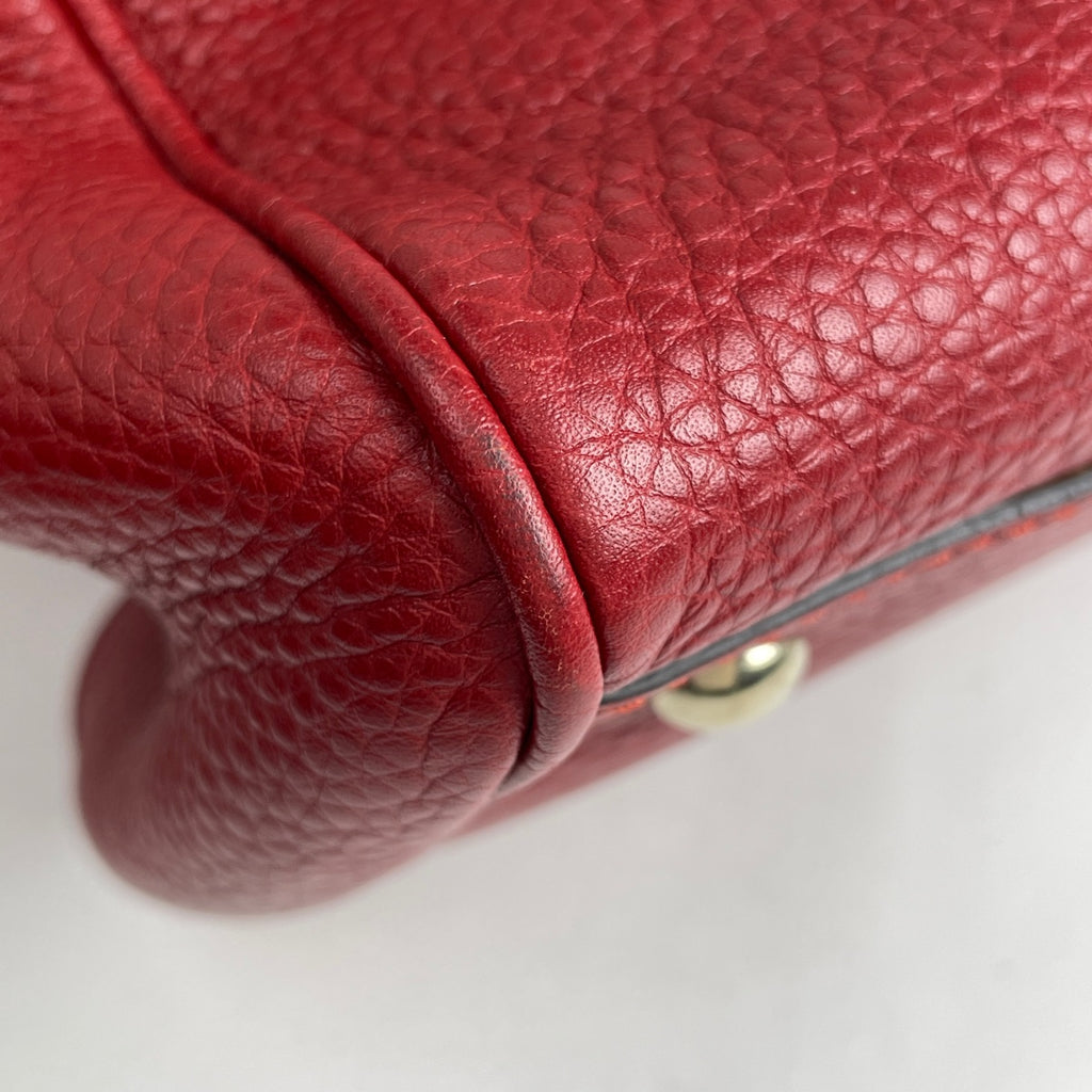 グッチ バンブー ショッパー ミディアム ハンドバッグ 2WAY ショルダーバッグ ハンドバッグ レザー レッド 323660 レディース 【中古】brbag