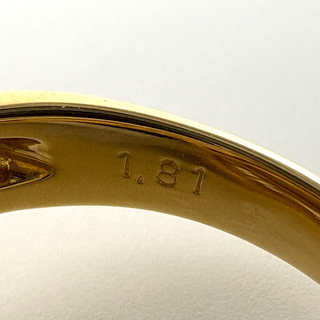 パール デザインリング YG イエローゴールド 指輪 メレダイヤ 真珠 リング 11号 K18 パール ダイヤモンド レディース 【中古】nbjwl