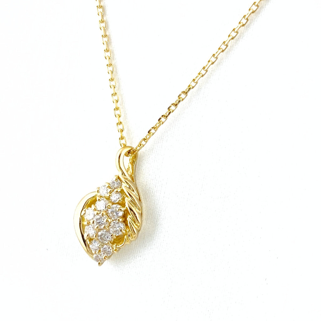 VERITE ベリテ メレダイヤ デザインネックレス YG イエローゴールド ペンダント ネックレス K18 ダイヤモンド レディース 【中古】brjwl
