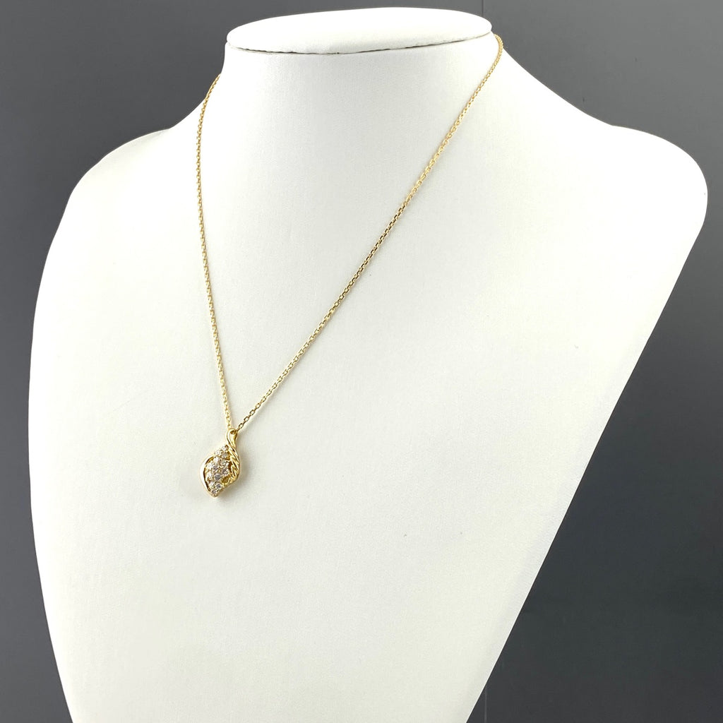 VERITE ベリテ メレダイヤ デザインネックレス YG イエローゴールド ペンダント ネックレス K18 ダイヤモンド レディース 【中古】brjwl