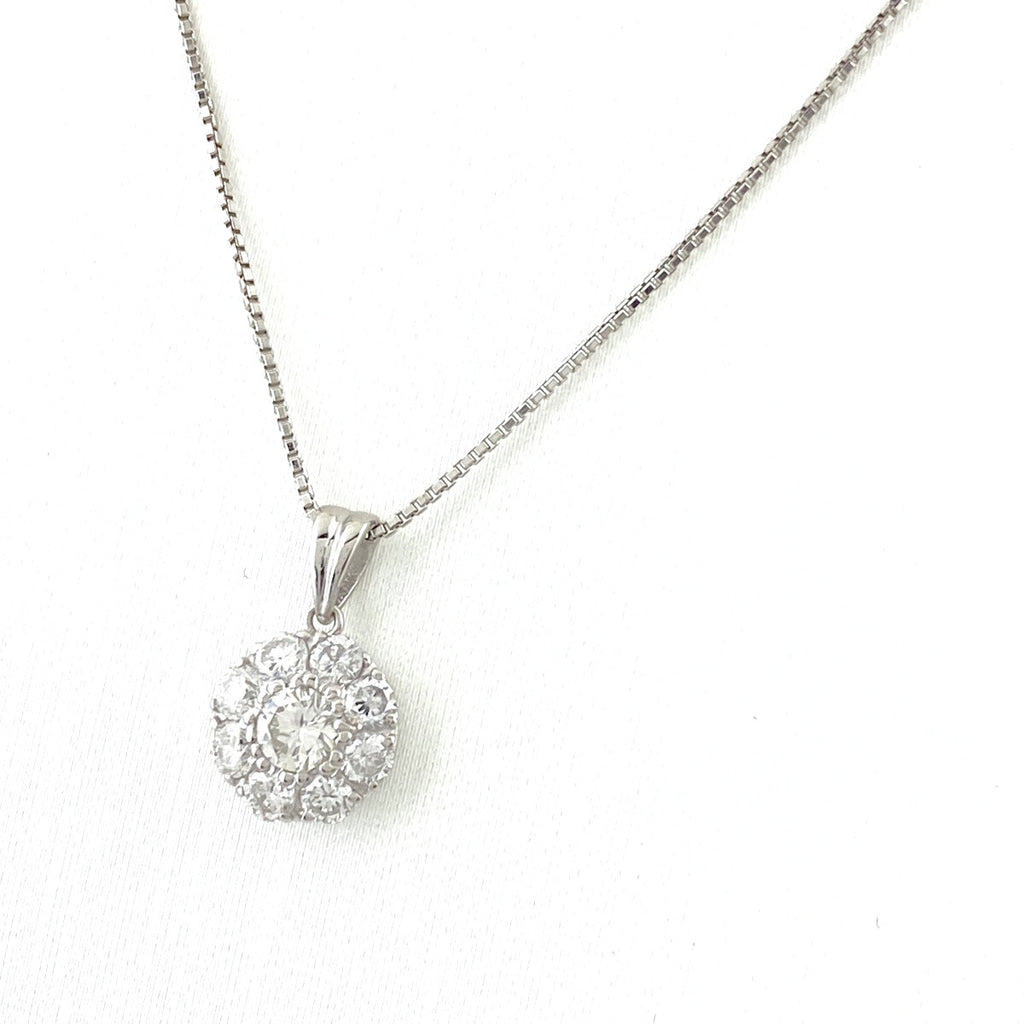 メレダイヤ デザインネックレス プラチナ ペンダント ネックレス Pt900 Pt850 ダイヤモンド レディース 【中古】nbjwl