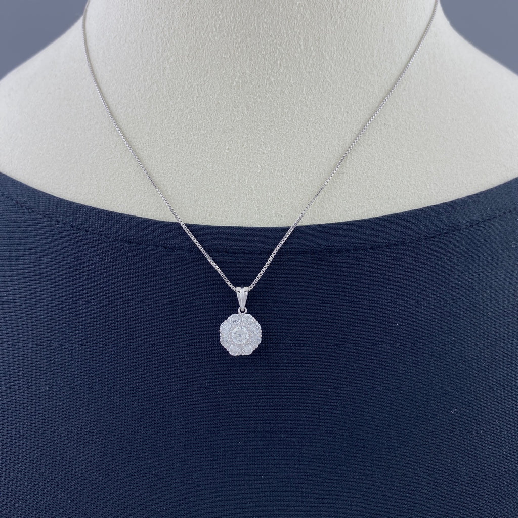 メレダイヤ デザインネックレス プラチナ ペンダント ネックレス Pt900 Pt850 ダイヤモンド レディース 【中古】nbjwl