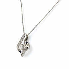 ダイヤモンド デザインネックレス プラチナ ペンダント メレダイヤ ネックレス Pt900 Pt850 ダイヤモンド レディース 【中古】nbjwl