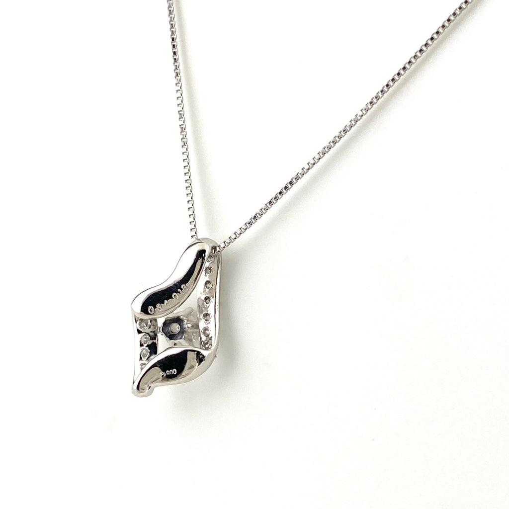 ダイヤモンド デザインネックレス プラチナ ペンダント メレダイヤ ネックレス Pt900 Pt850 ダイヤモンド レディース 【中古】nbjwl