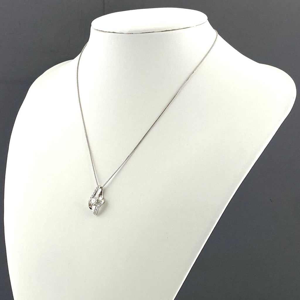 ダイヤモンド デザインネックレス プラチナ ペンダント メレダイヤ ネックレス Pt900 Pt850 ダイヤモンド レディース 【中古】nbjwl