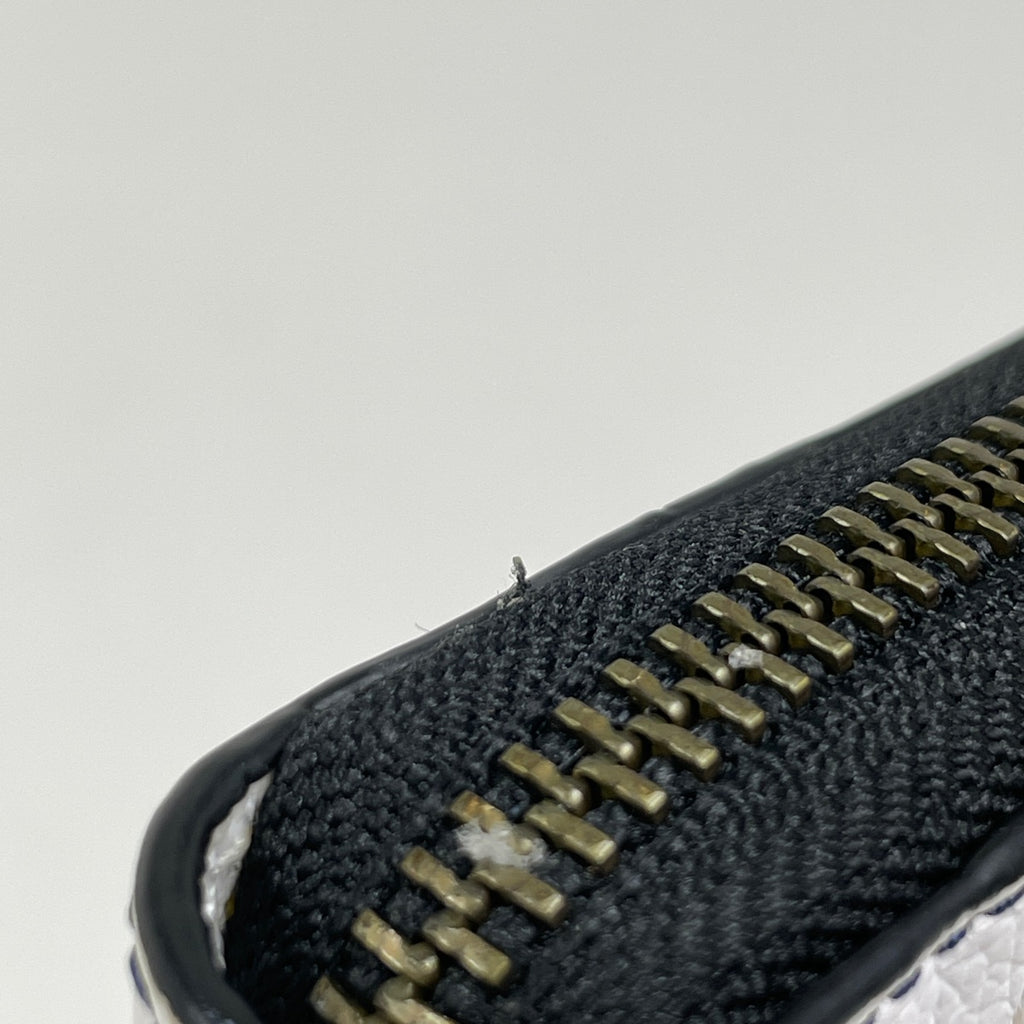 コーチ ロゴ ラウンドファスナー 長財布 ニューヨークヤンキース コラボ 長財布 レザー ネイビー ホワイト F58940 レディース 【中古】brbag