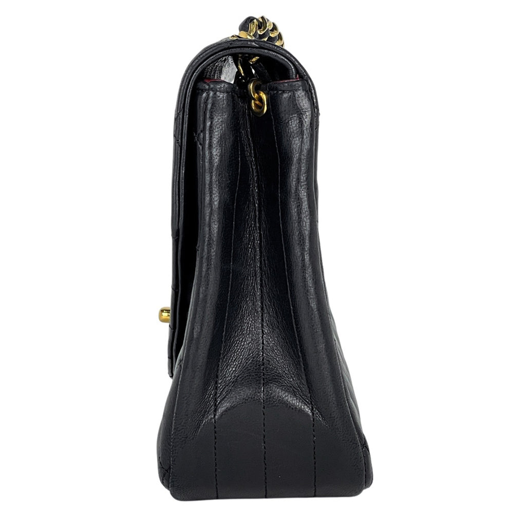 【ジャンク品】シャネル マトラッセ シングルフラップ チェーン ショルダーバッグ ココマーク ショルダーバッグ レザー ブラック レディース 【中古】brbag