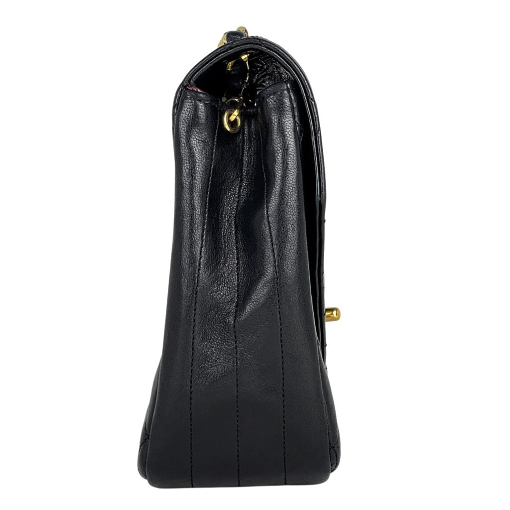 【ジャンク品】シャネル マトラッセ シングルフラップ チェーン ショルダーバッグ ココマーク ショルダーバッグ レザー ブラック レディース 【中古】brbag