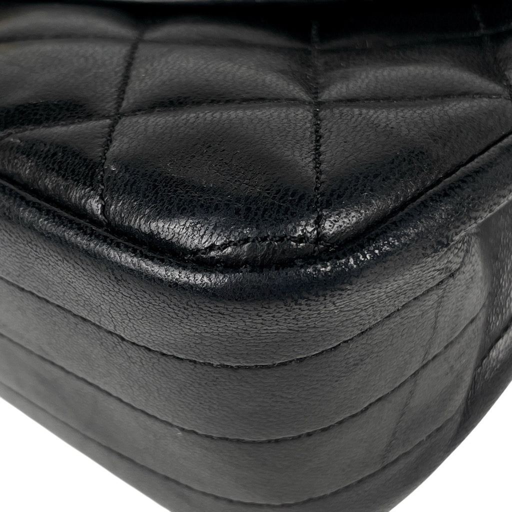 【ジャンク品】シャネル マトラッセ シングルフラップ チェーン ショルダーバッグ ココマーク ショルダーバッグ レザー ブラック レディース 【中古】brbag