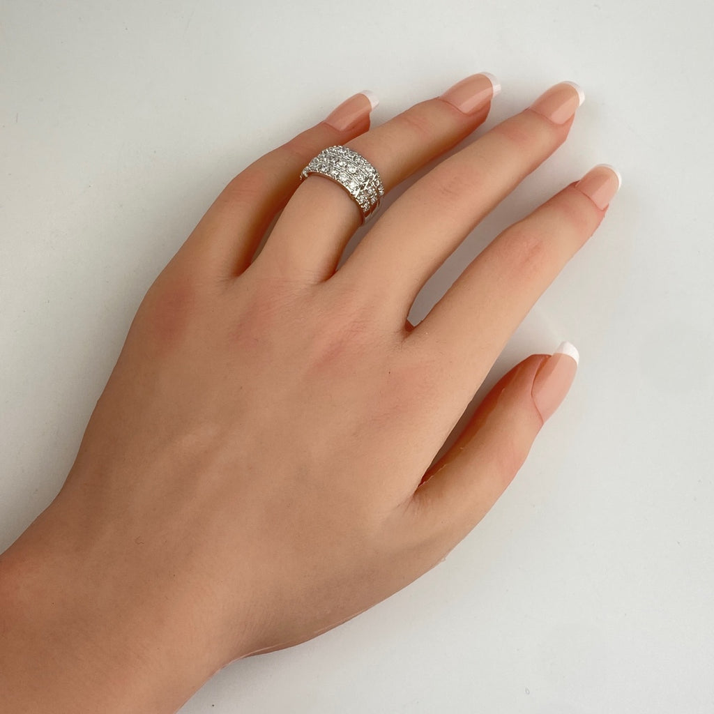 メレダイヤ デザインリング プラチナ 指輪 リング 10.5号 Pt900 ダイヤモンド レディース 【中古】nbjwl