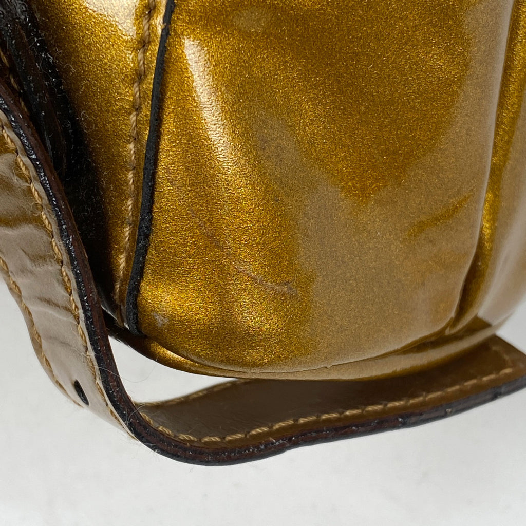 グッチ バンブー リュックサック バックパック デイパック エナメル オールドグッチ 00317050030 リュック パテントレザー ゴールド 0031705 レディース 【中古】brbag