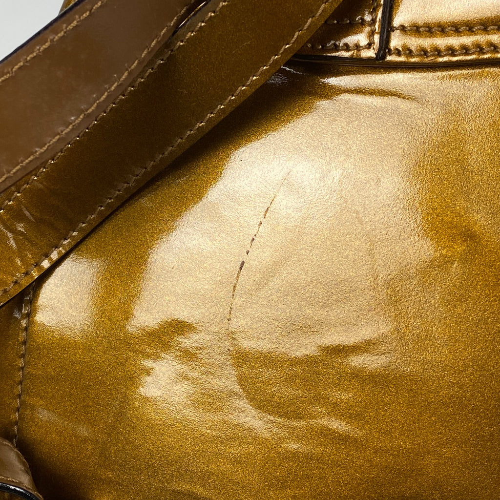 グッチ バンブー リュックサック バックパック デイパック エナメル オールドグッチ 00317050030 リュック パテントレザー ゴールド 0031705 レディース 【中古】brbag