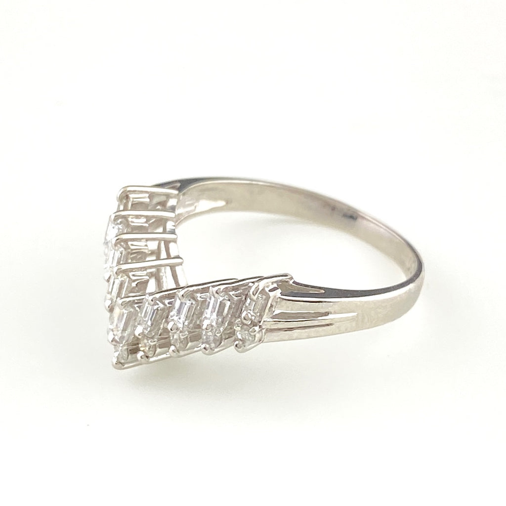 メレダイヤ デザインリング プラチナ 指輪 リング 13.5号 Pt900 ダイヤモンド レディース 【中古】nbjwl