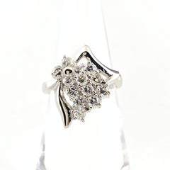 メレダイヤ デザインリング プラチナ 指輪 リング 12号 Pt900 ダイヤモンド レディース 【中古】nbjwl