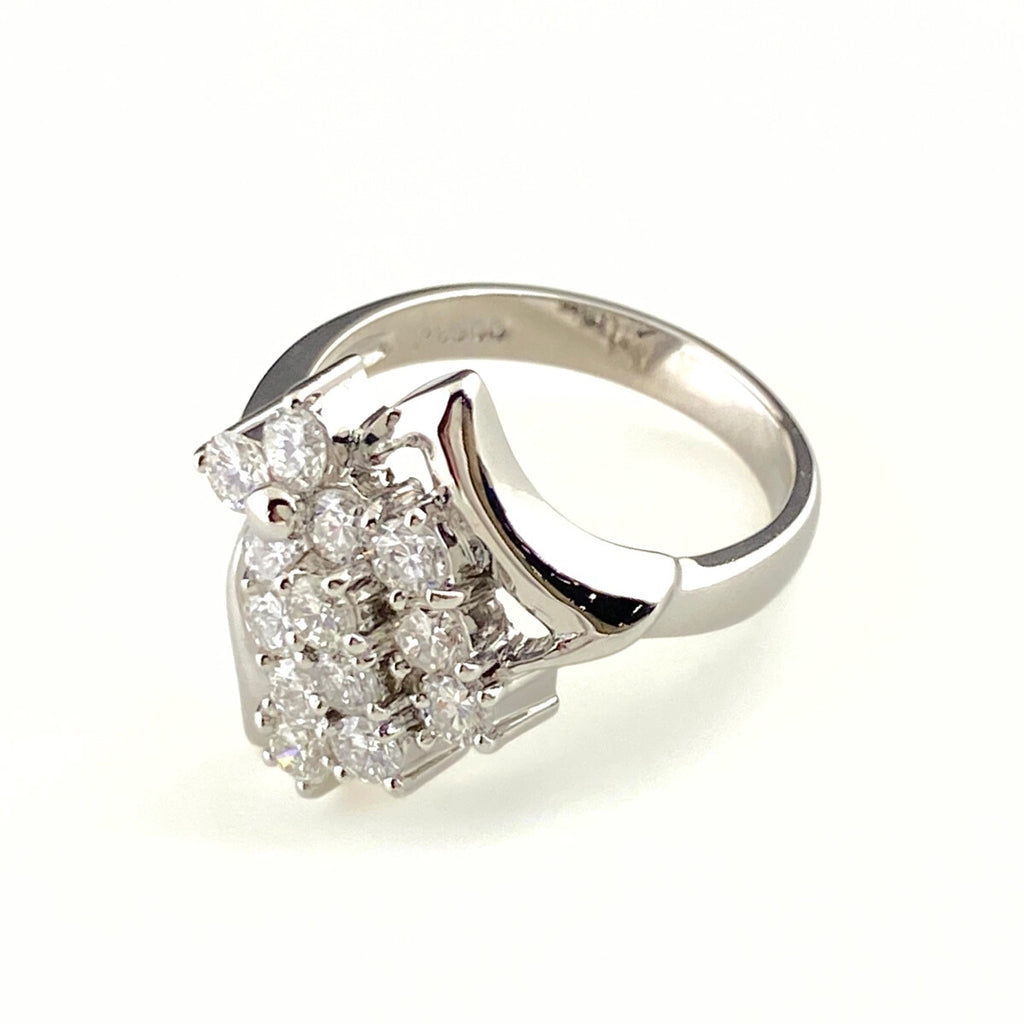 メレダイヤ デザインリング プラチナ 指輪 リング 12号 Pt900 ダイヤモンド レディース 【中古】nbjwl