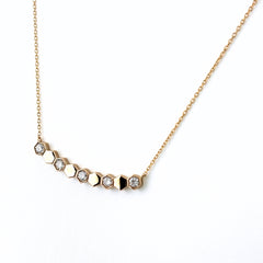 メレダイヤ デザインネックレス PG ピンクゴールド ペンダント ネックレス K18 ダイヤモンド レディース ノンブランドジュエリー 【中古】nbjwl