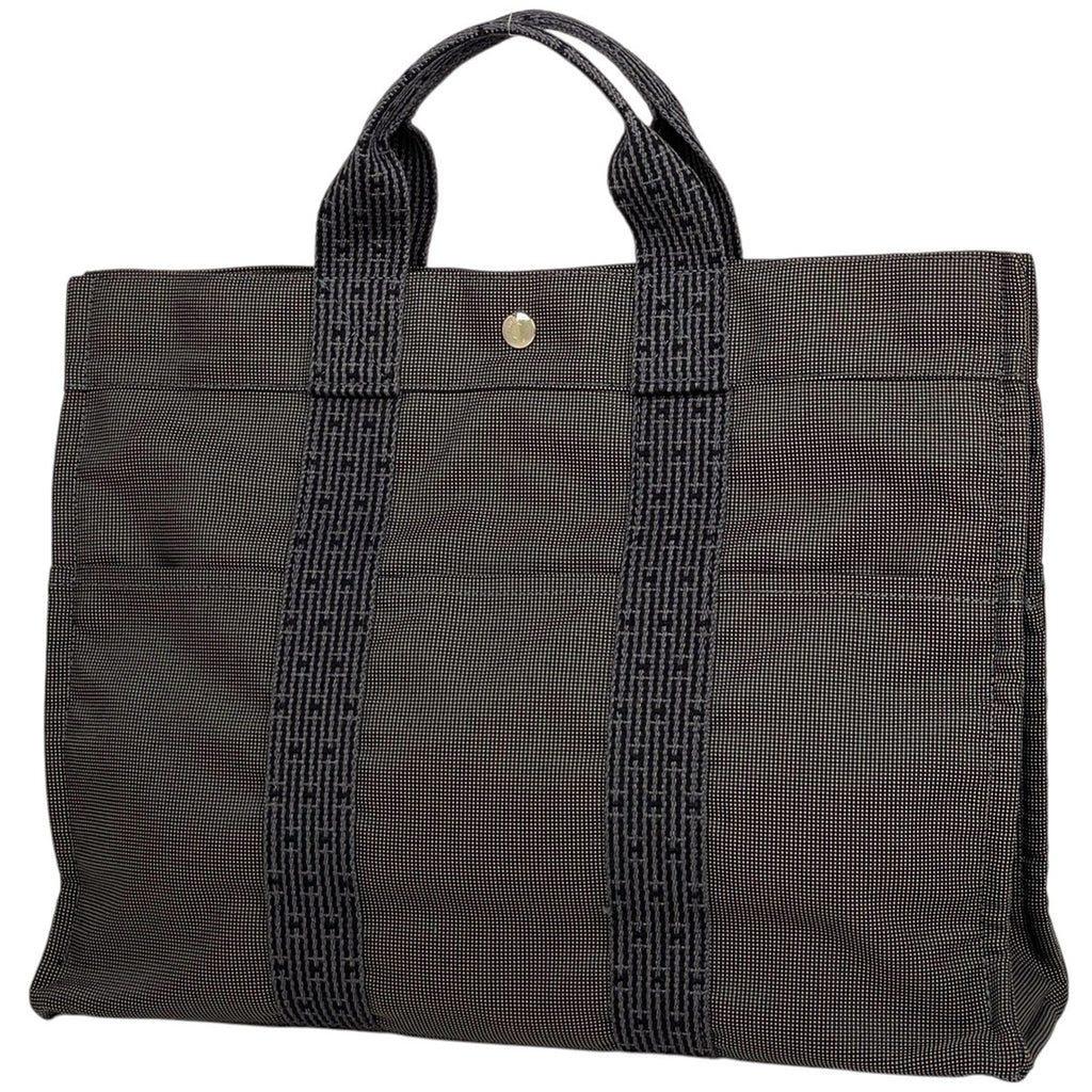 エルメス エールラインMM ハンドバッグ トートバッグ ナイロンキャンバス グレー レディース 【中古】brbag