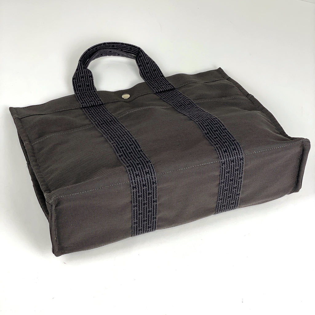 エルメス エールラインMM ハンドバッグ トートバッグ ナイロンキャンバス グレー レディース 【中古】brbag