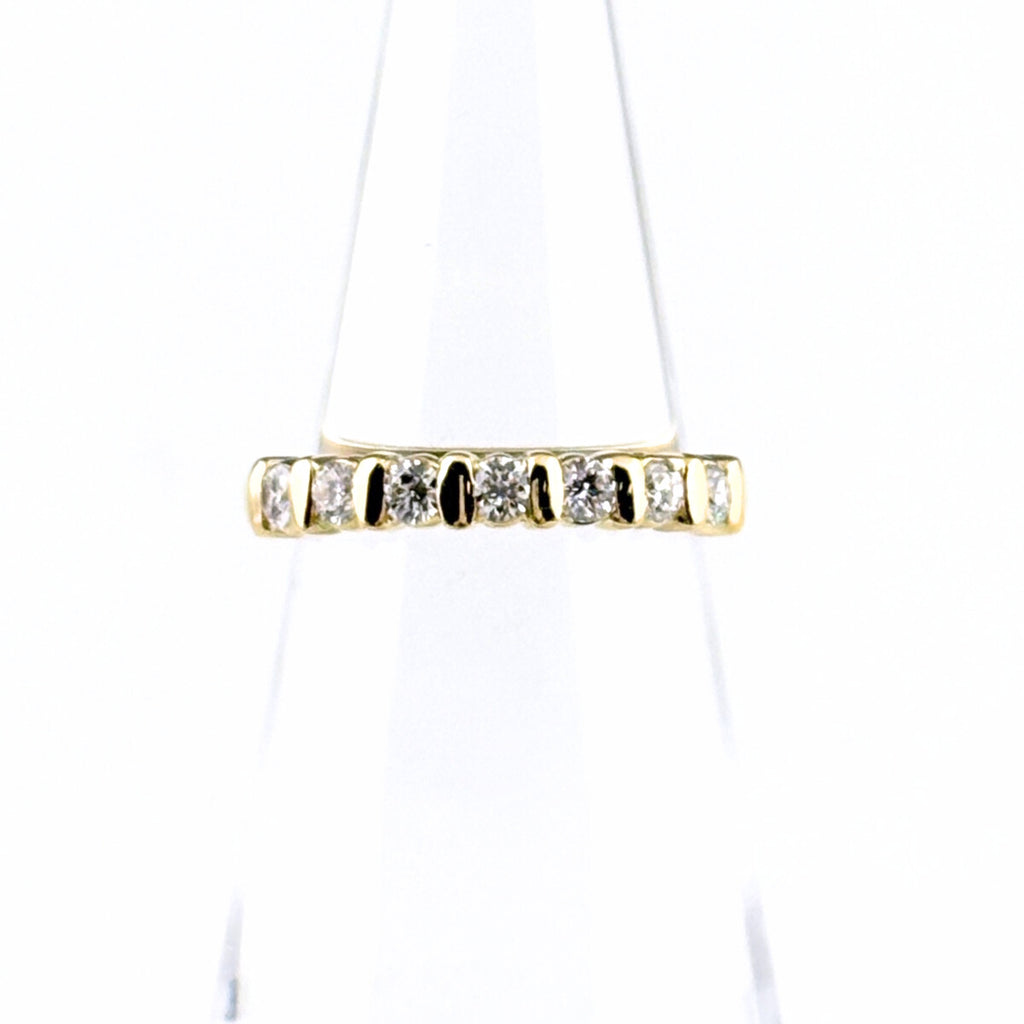 メレダイヤ デザインリング YG イエローゴールド 指輪 リング 8号 K18 ダイヤモンド レディース 【中古】nbjwl