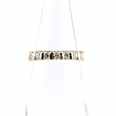 メレダイヤ デザインリング YG イエローゴールド 指輪 リング 8号 K18 ダイヤモンド レディース 【中古】nbjwl