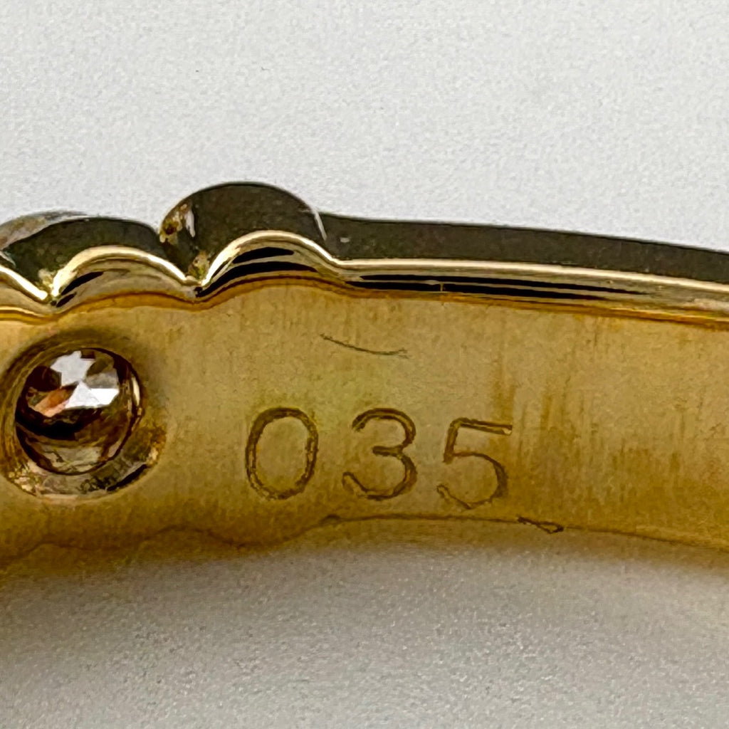 メレダイヤ デザインリング YG イエローゴールド 指輪 リング 8号 K18 ダイヤモンド レディース 【中古】nbjwl