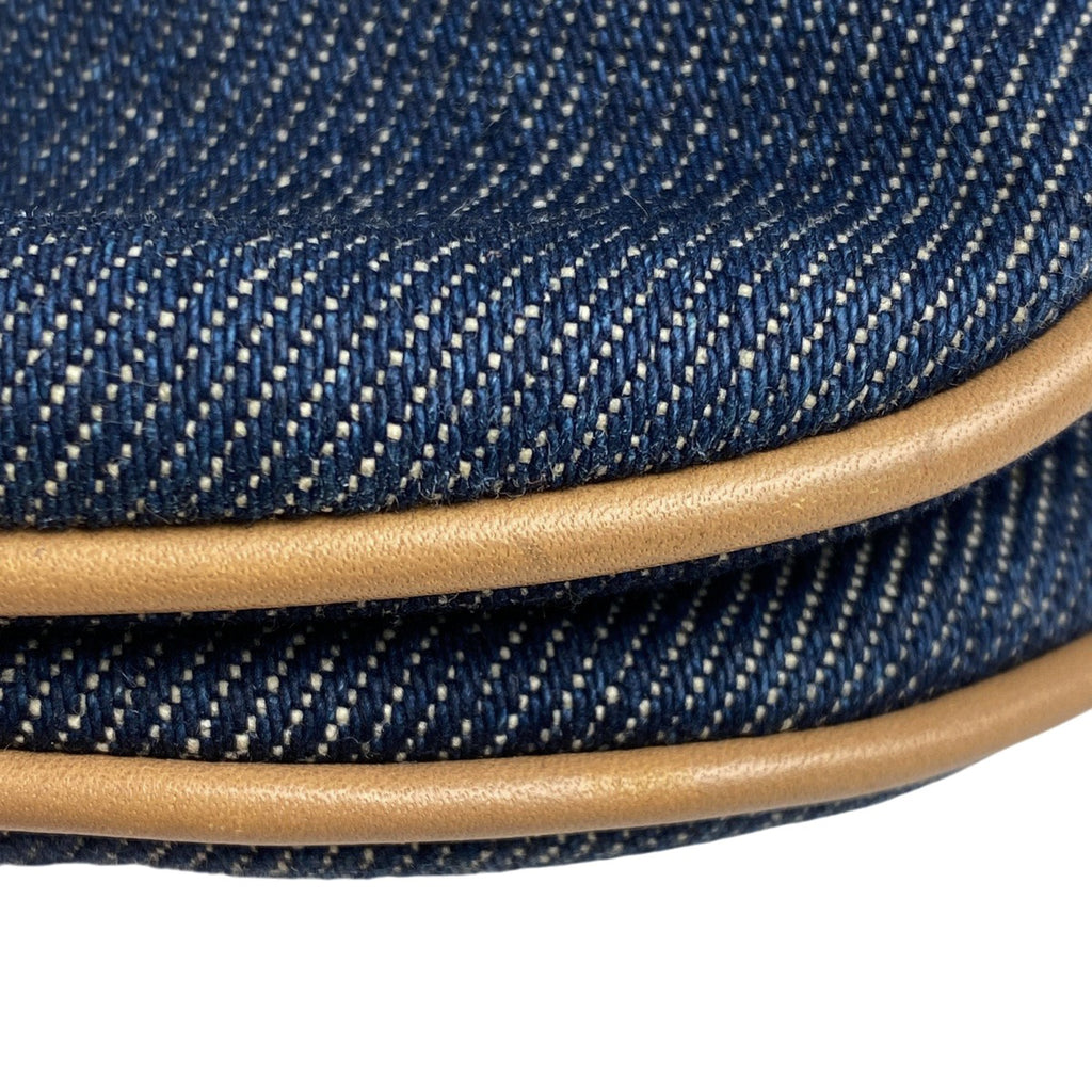 クリスチャンディオール サドルバッグ ハンドバッグ ワンショルダー ロゴ ショルダーバッグ デニム ネイビー レディース 【中古】brbag