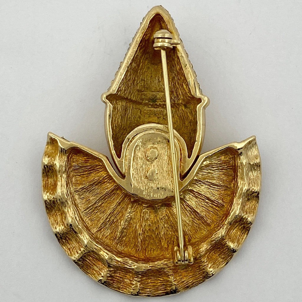 クリスチャンディオール ピエロモチーフ ラインストーン ブローチ 道化師 ブローチ GP ゴールド レディース 【中古】bracc