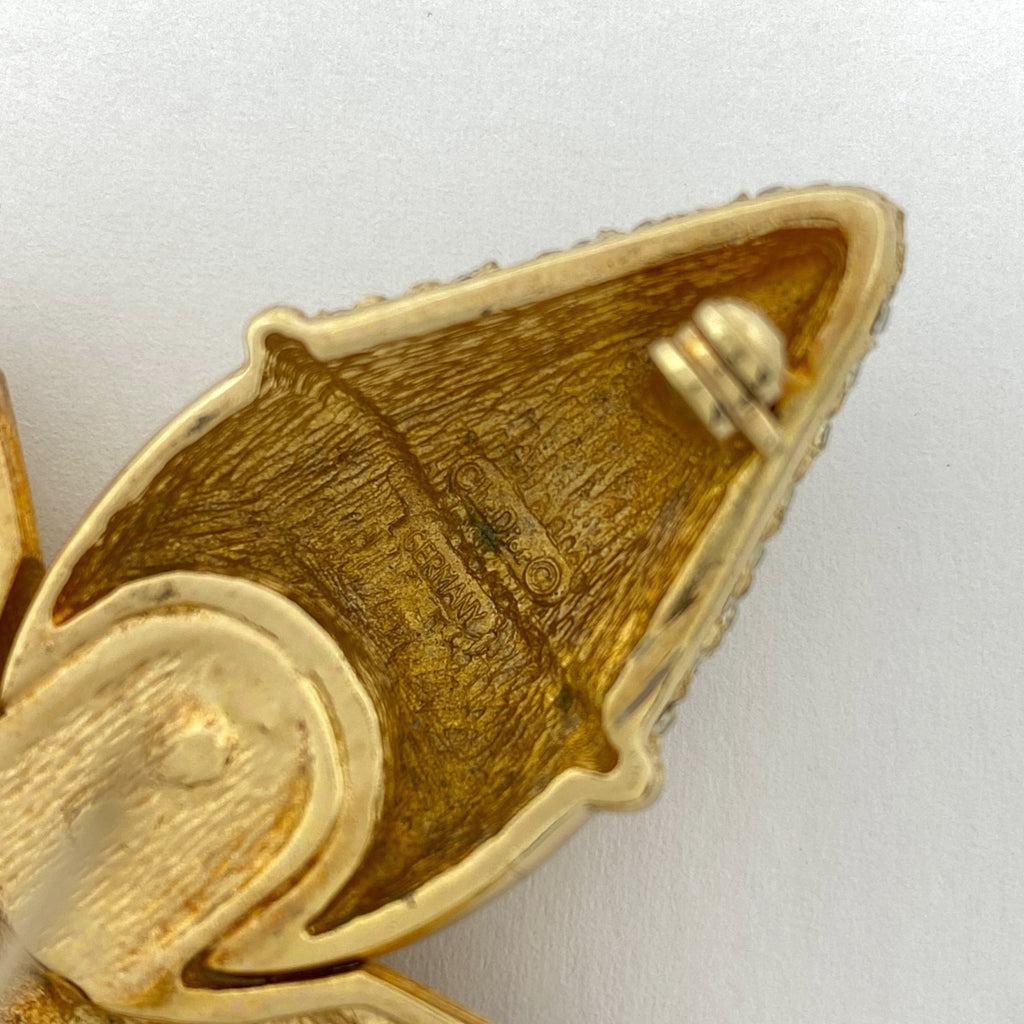 クリスチャンディオール ピエロモチーフ ラインストーン ブローチ 道化師 ブローチ GP ゴールド レディース 【中古】bracc