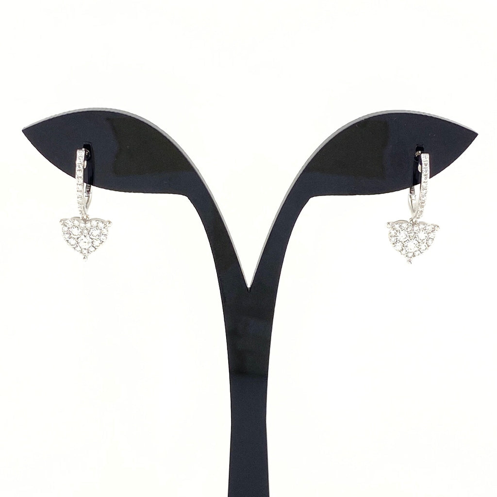 ポンテヴェキオ ハートモチーフ デザインピアス WG ホワイトゴールド メレダイヤ ピアス K18 WG ダイヤモンド レディース 【中古】brjwl