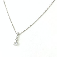 メレダイヤ デザインネックレス WG ホワイトゴールド ペンダント ネックレス K18 WG ダイヤモンド レディース 【中古】nbjwl
