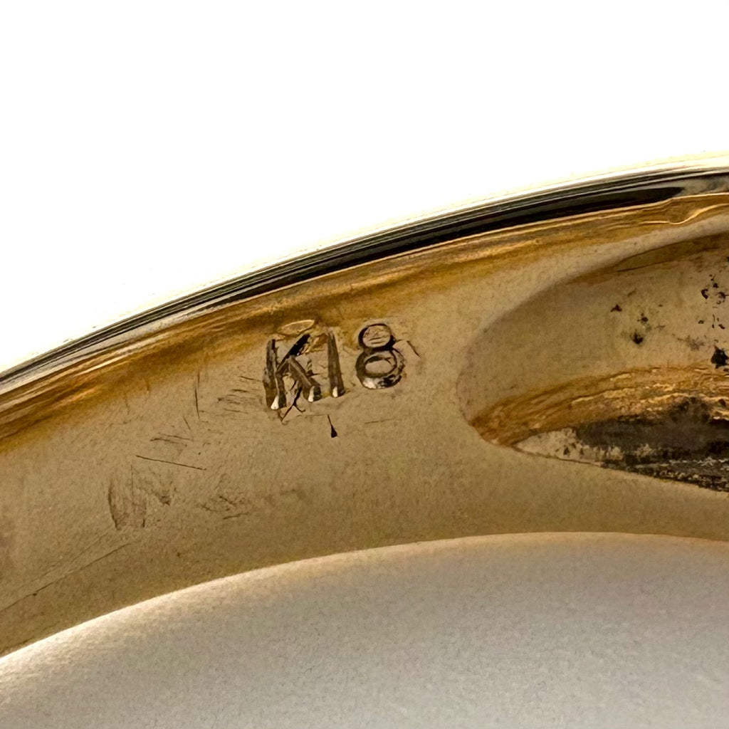 メレダイヤ デザインリング YG イエローゴールド 指輪 リング 3.5号 K18 ダイヤモンド レディース 【中古】nbjwl