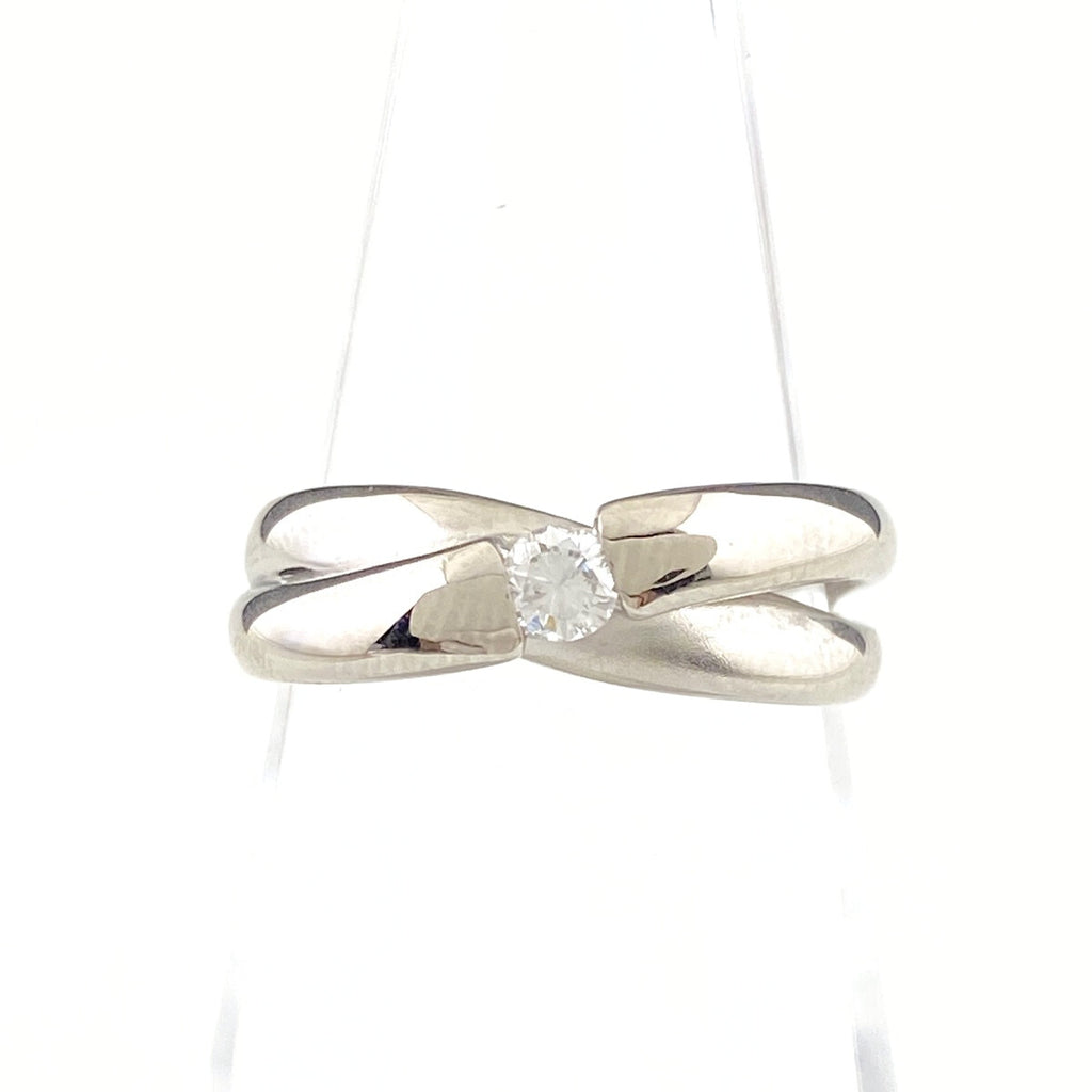 メレダイヤ デザインリング プラチナ 指輪 リング 10号 Pt900 ダイヤモンド レディース 【中古】nbjwl