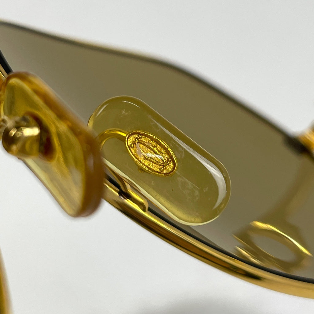 カルティエ サントス サングラス アイウェア ティアドロップ サングラス GP プラスチック ゴールド レディース 【中古】brbag