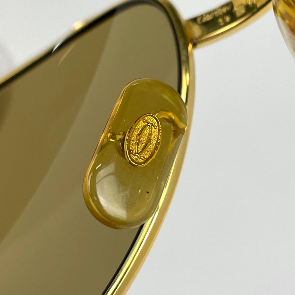 カルティエ サントス サングラス アイウェア ティアドロップ サングラス GP プラスチック ゴールド レディース 【中古】brbag