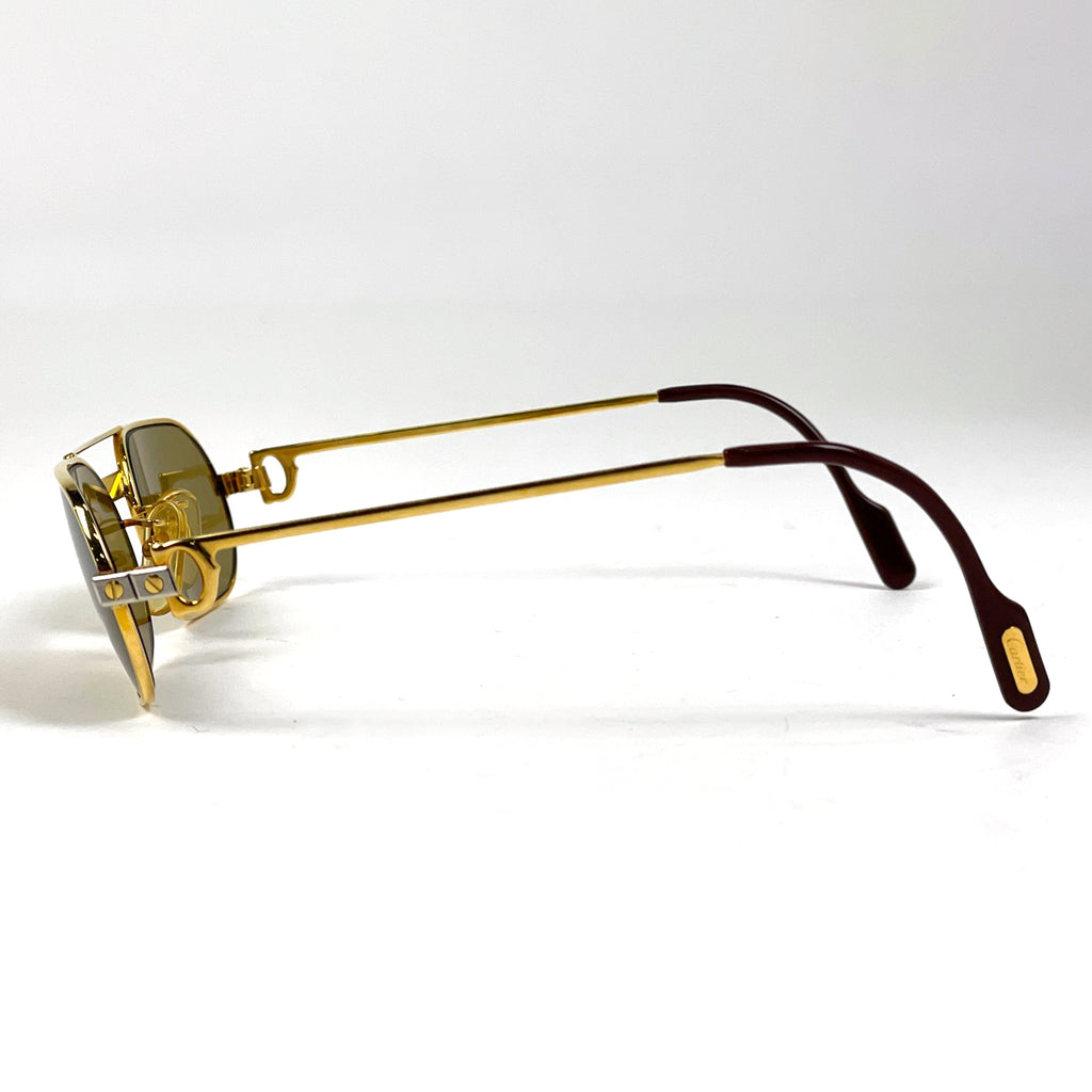 カルティエ ロゴ サングラス サントス アイウェア サングラス GP ゴールド レディース 【中古】brbag