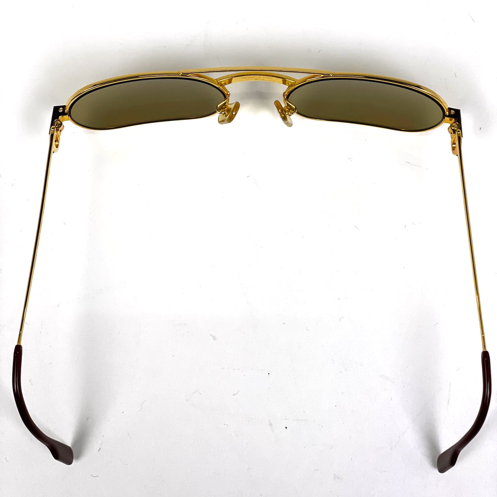 カルティエ ロゴ サングラス サントス アイウェア サングラス GP ゴールド レディース 【中古】brbag