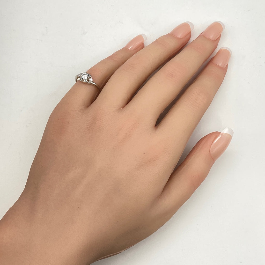 ダイヤモンド デザインリング プラチナ 指輪 メレダイヤ リング 9号 Pt900 ダイヤモンド レディース 【中古】nbjwl