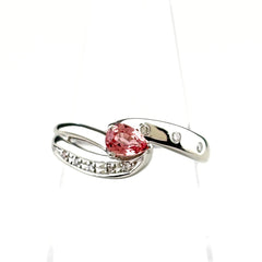 パパラチアサファイア デザインリング リング 11.5号 Pt900 パパラチアサファイア ダイヤモンド レディース ノンブランドジュエリー 【中古】nbjwl