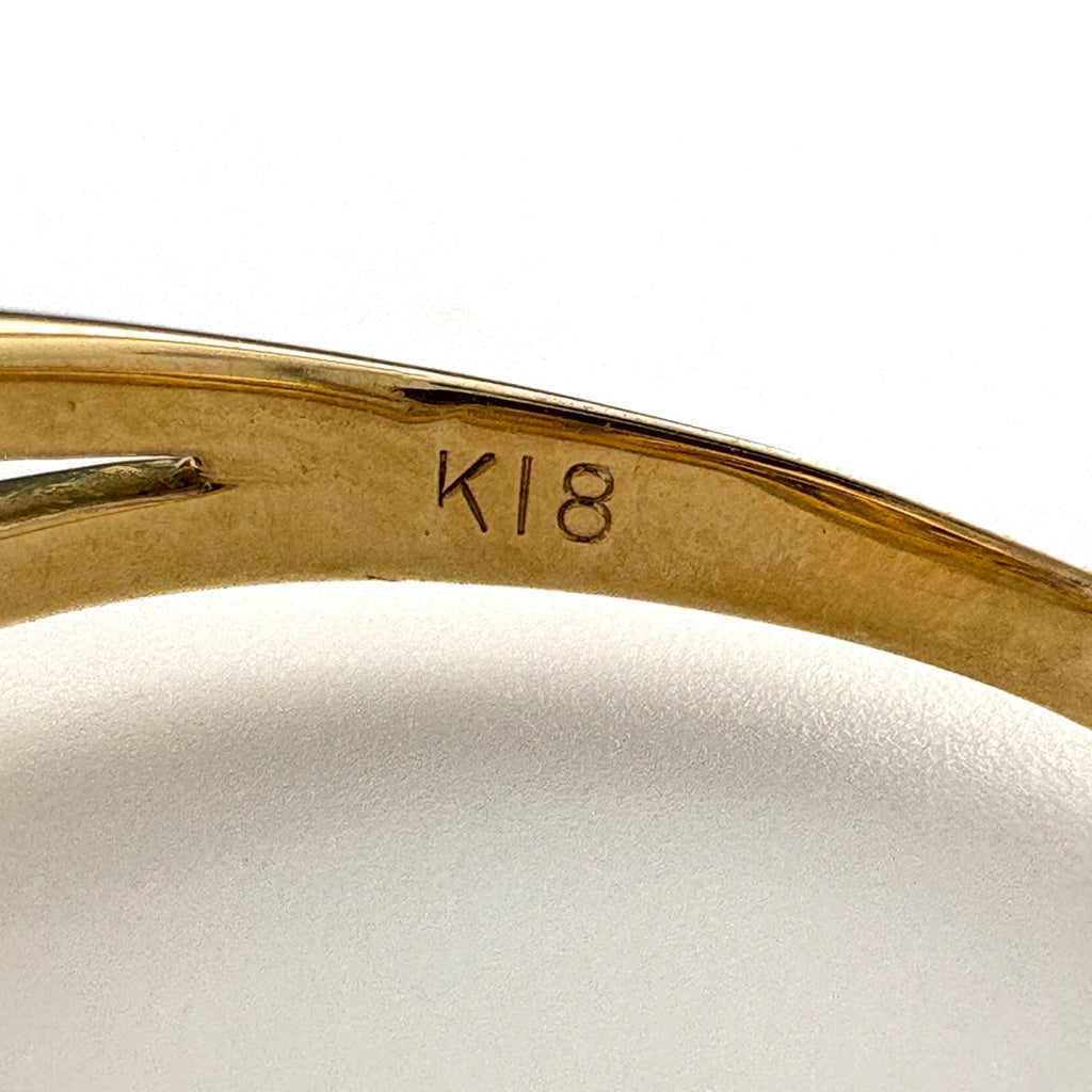 サファイア デザインリング YG イエローゴールド メレダイヤ 指輪 リング 10.5号 K18 サファイア ダイヤモンド レディース ノンブランドジュエリー 【中古】nbjwl