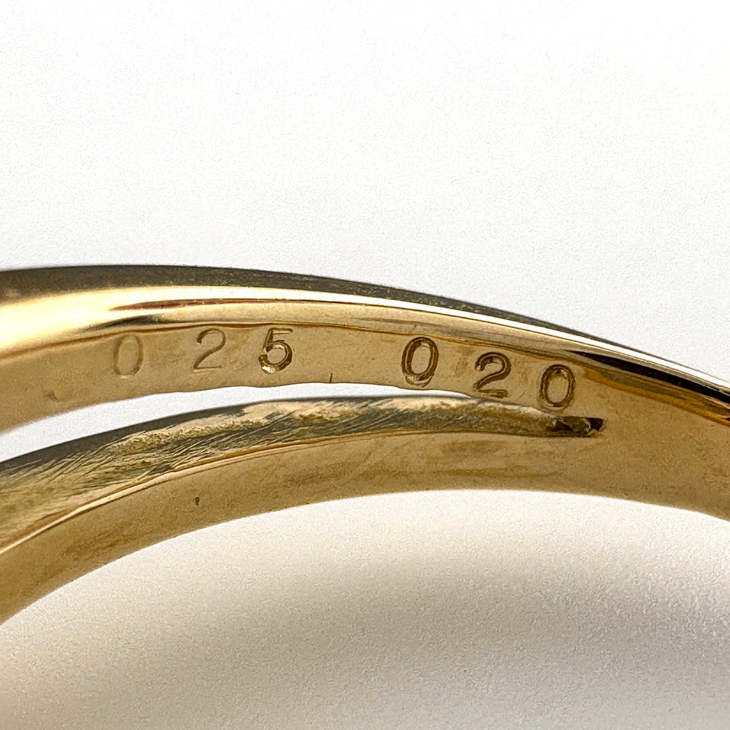 サファイア デザインリング YG イエローゴールド メレダイヤ 指輪 リング 10.5号 K18 サファイア ダイヤモンド レディース ノンブランドジュエリー 【中古】nbjwl