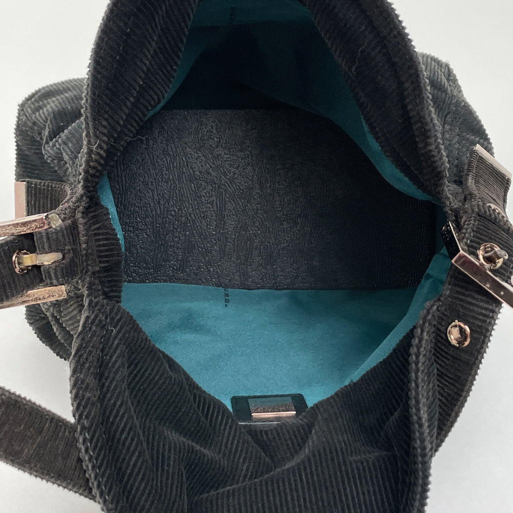 フェンディ ロゴ ショルダーバッグ ハンドバッグ ワンショルダー ショルダーバッグ コーデュロイ ブラック 8BR004 レディース 【中古】brbag