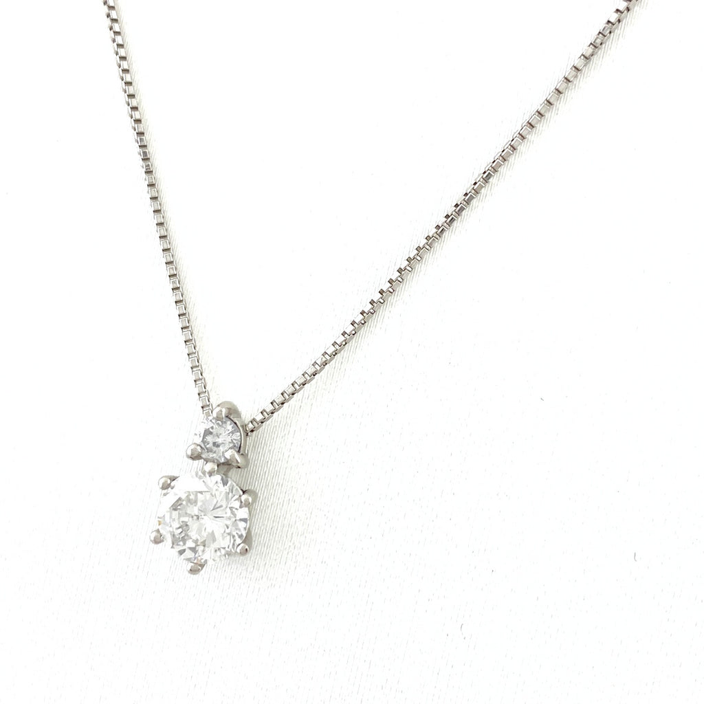 約40cm ダイヤモンド ネックレス プラチナ ペンダント メレダイヤ Pt900 Pt850 ダイヤモンド レディース 【中古】nbjwl