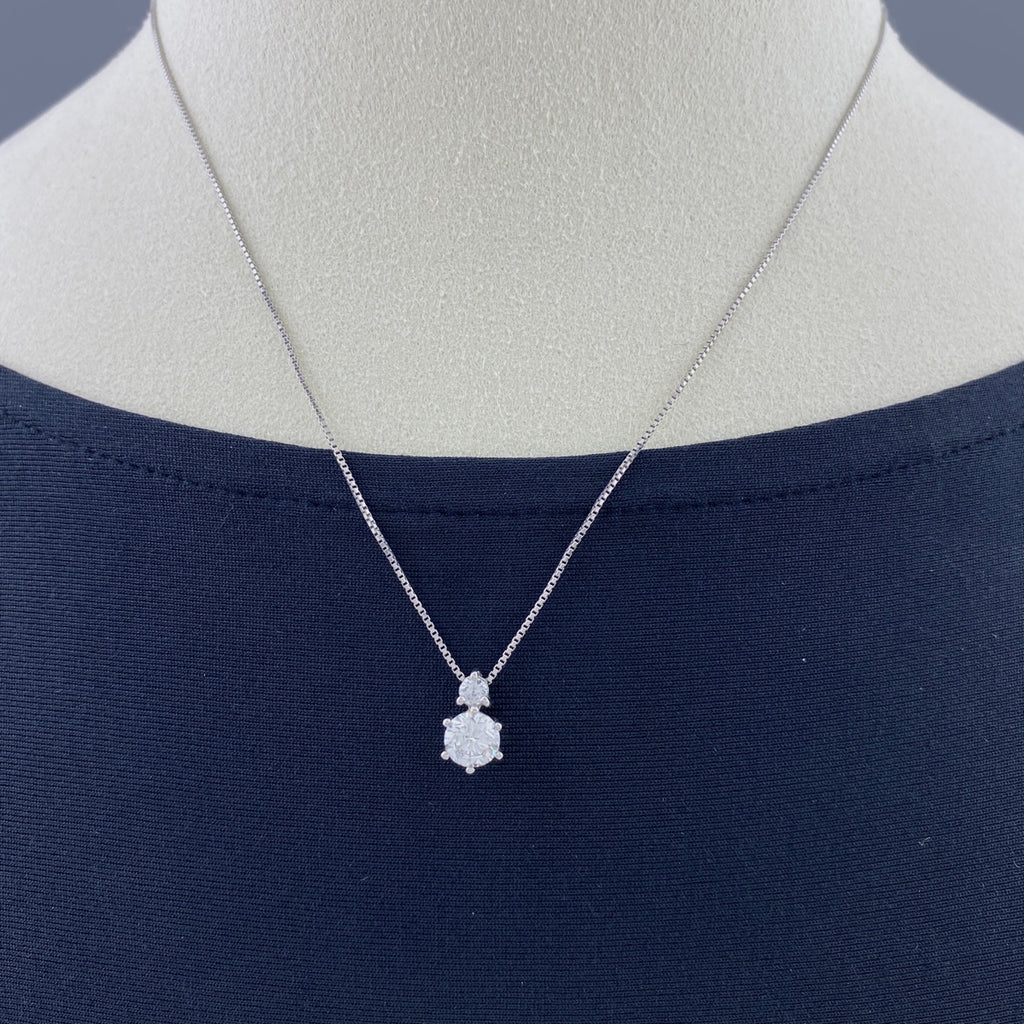 約40cm ダイヤモンド ネックレス プラチナ ペンダント メレダイヤ Pt900 Pt850 ダイヤモンド レディース 【中古】nbjwl