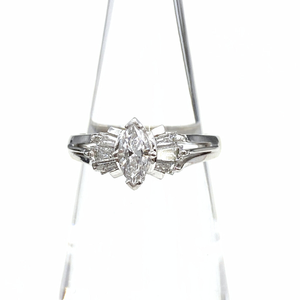 ダイヤモンド デザインリング プラチナ メレダイヤ 指輪 リング 7.5号 Pt900 ダイヤモンド レディース 【中古】nbjwl