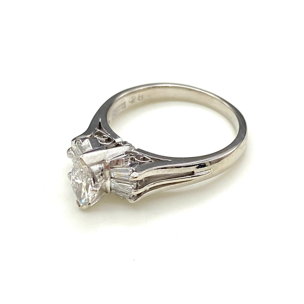 ダイヤモンド デザインリング プラチナ メレダイヤ 指輪 リング 7.5号 Pt900 ダイヤモンド レディース 【中古】nbjwl