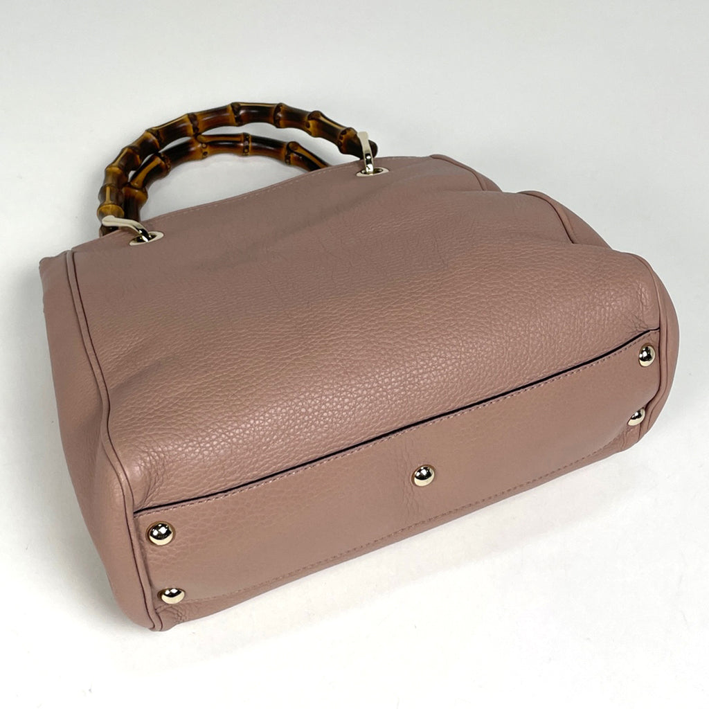 グッチ バンブー スモール ショッパー ハンドバッグ 2WAY ショルダーバッグ ハンドバッグ レザー サーモンピンク 336032 レディース 【中古】brbag