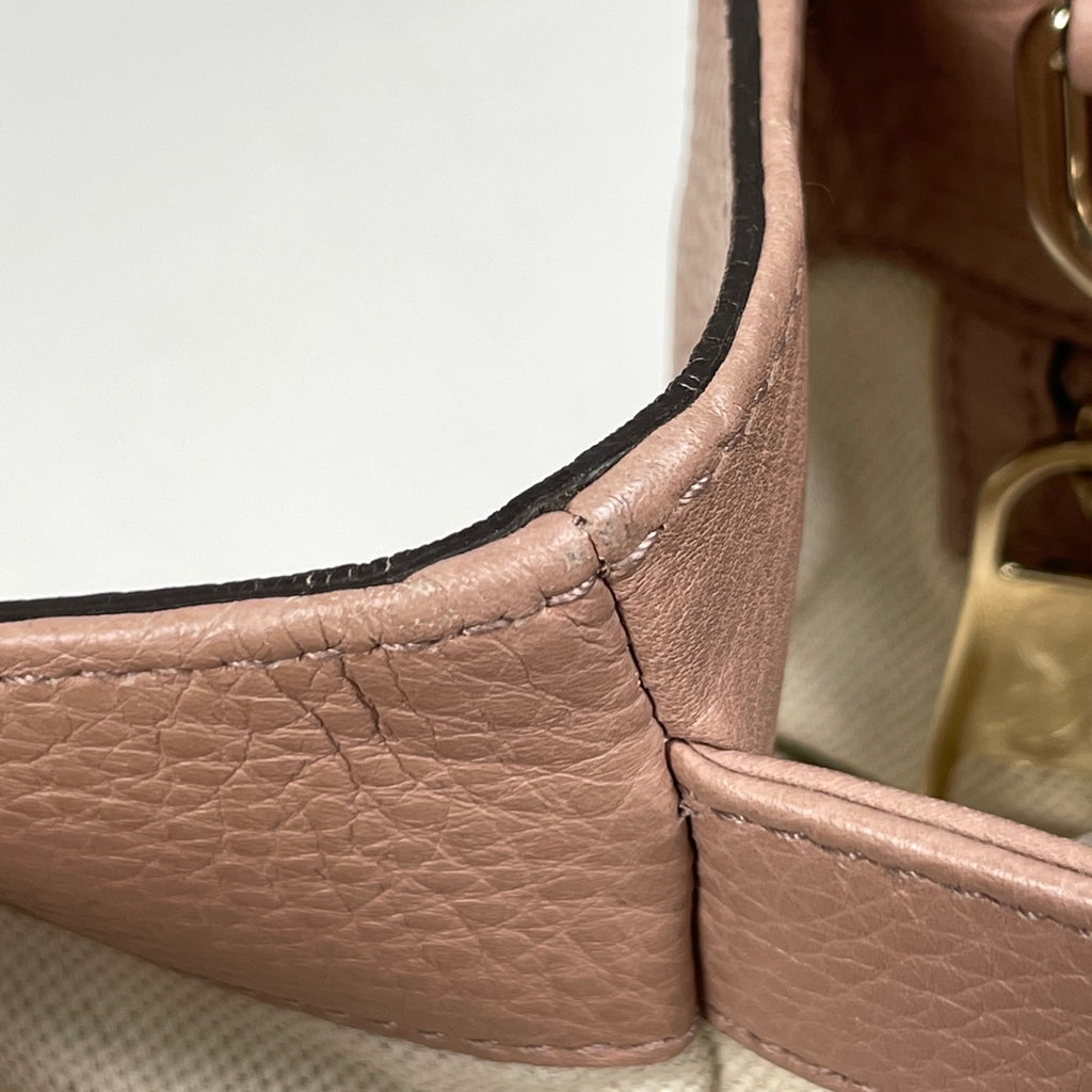 グッチ バンブー スモール ショッパー ハンドバッグ 2WAY ショルダーバッグ ハンドバッグ レザー サーモンピンク 336032 レディース 【中古】brbag