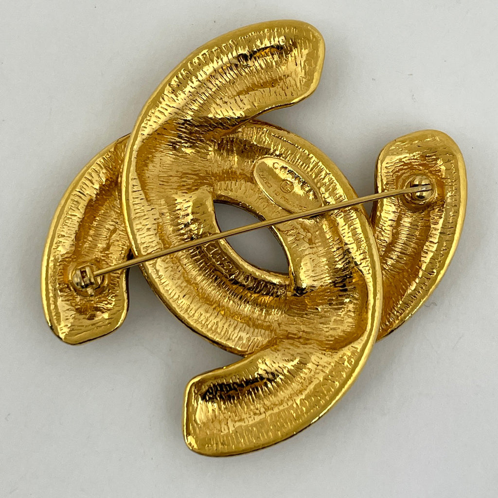 シャネル ココマーク ブローチ マトラッセ ブローチ GP ゴールド レディース 【中古】bracc