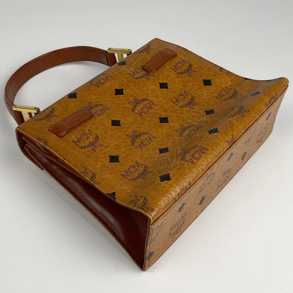 エム・シー・エム ロゴグラム ハンドバッグ 2WAY ショルダーバッグ ヴィセトス ハンドバッグ レザー ブラウン レディース 【中古】brbag