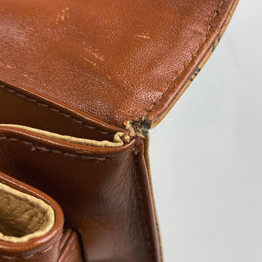 エム・シー・エム ロゴグラム ハンドバッグ 2WAY ショルダーバッグ ヴィセトス ハンドバッグ レザー ブラウン レディース 【中古】brbag